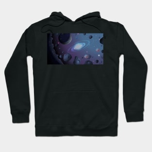 Galaxy and planets print face mask Hoodie